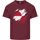Torn Flag Greenland Mens Cotton T-Shirt Tee Top Maroon