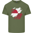 Torn Flag Greenland Mens Cotton T-Shirt Tee Top Military Green