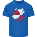 Torn Flag Greenland Mens Cotton T-Shirt Tee Top Royal Blue
