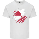 Torn Flag Greenland Mens Cotton T-Shirt Tee Top White