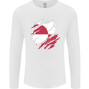 Torn Flag Greenland Mens Long Sleeve T-Shirt White