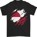 Torn Flag Greenland Mens T-Shirt 100% Cotton Black