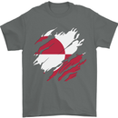 Torn Flag Greenland Mens T-Shirt 100% Cotton Charcoal