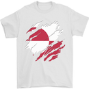 Torn Flag Greenland Mens T-Shirt 100% Cotton White