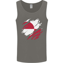Torn Flag Greenland Mens Vest Tank Top Charcoal