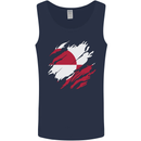 Torn Flag Greenland Mens Vest Tank Top Navy Blue