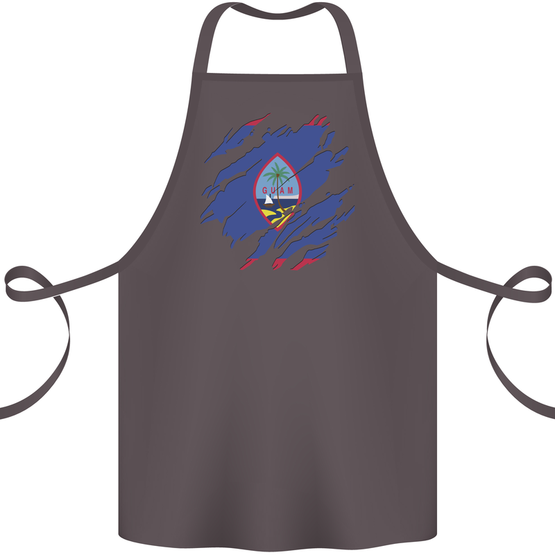 Torn Flag Guam Cotton Apron 100% Organic Dark Grey