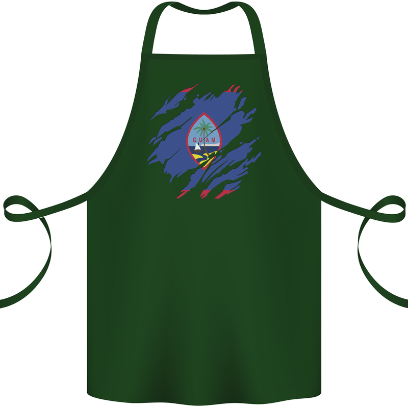 Torn Flag Guam Cotton Apron 100% Organic Forest Green