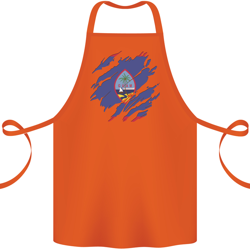 Torn Flag Guam Cotton Apron 100% Organic Orange