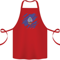 Torn Flag Guam Cotton Apron 100% Organic Red