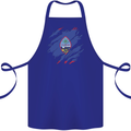 Torn Flag Guam Cotton Apron 100% Organic Royal Blue