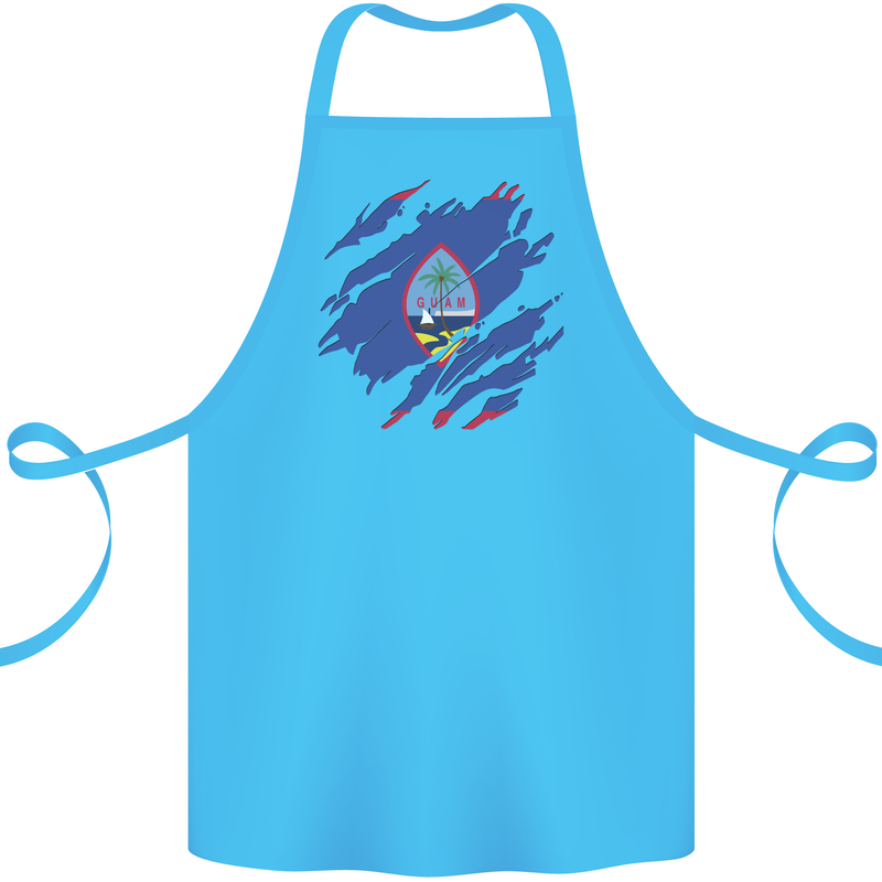 Torn Flag Guam Cotton Apron 100% Organic Turquoise