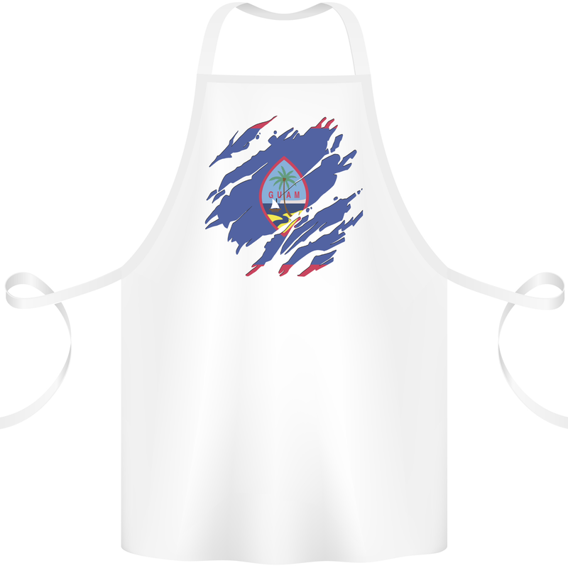 Torn Flag Guam Cotton Apron 100% Organic White