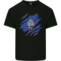 Torn Flag Guam Mens Cotton T-Shirt Tee Top Black