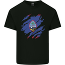 Torn Flag Guam Mens Cotton T-Shirt Tee Top Black