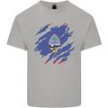 Torn Flag Guam Mens Cotton T-Shirt Tee Top Sports Grey