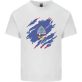 Torn Flag Guam Mens Cotton T-Shirt Tee Top White