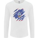 Torn Flag Guam Mens Long Sleeve T-Shirt White