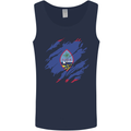 Torn Flag Guam Mens Vest Tank Top Navy Blue