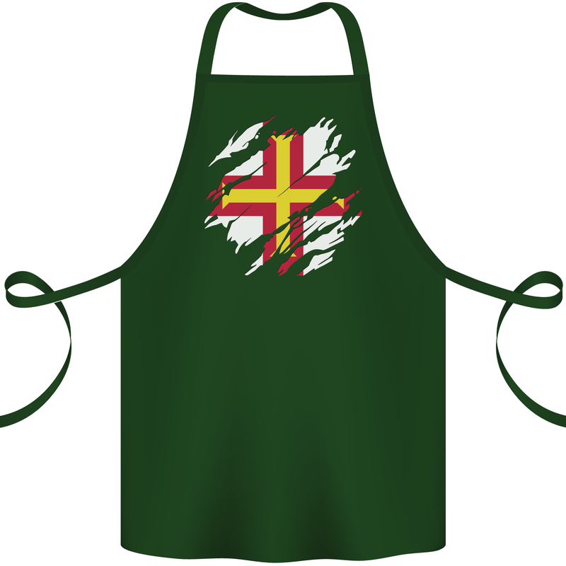 Torn Flag Guensey Cotton Apron 100% Organic Forest Green