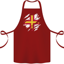 Torn Flag Guensey Cotton Apron 100% Organic Maroon