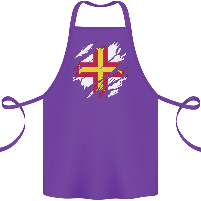 Torn Flag Guensey Cotton Apron 100% Organic Purple