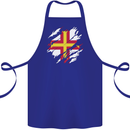 Torn Flag Guensey Cotton Apron 100% Organic Royal Blue