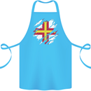 Torn Flag Guensey Cotton Apron 100% Organic Turquoise