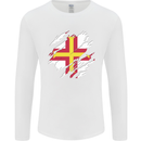 Torn Flag Guensey Mens Long Sleeve T-Shirt White