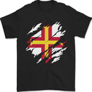 Torn Flag Guensey Mens T-Shirt 100% Cotton Black