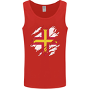Torn Flag Guensey Mens Vest Tank Top Red