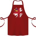 Torn Flag Herm Cotton Apron 100% Organic Maroon