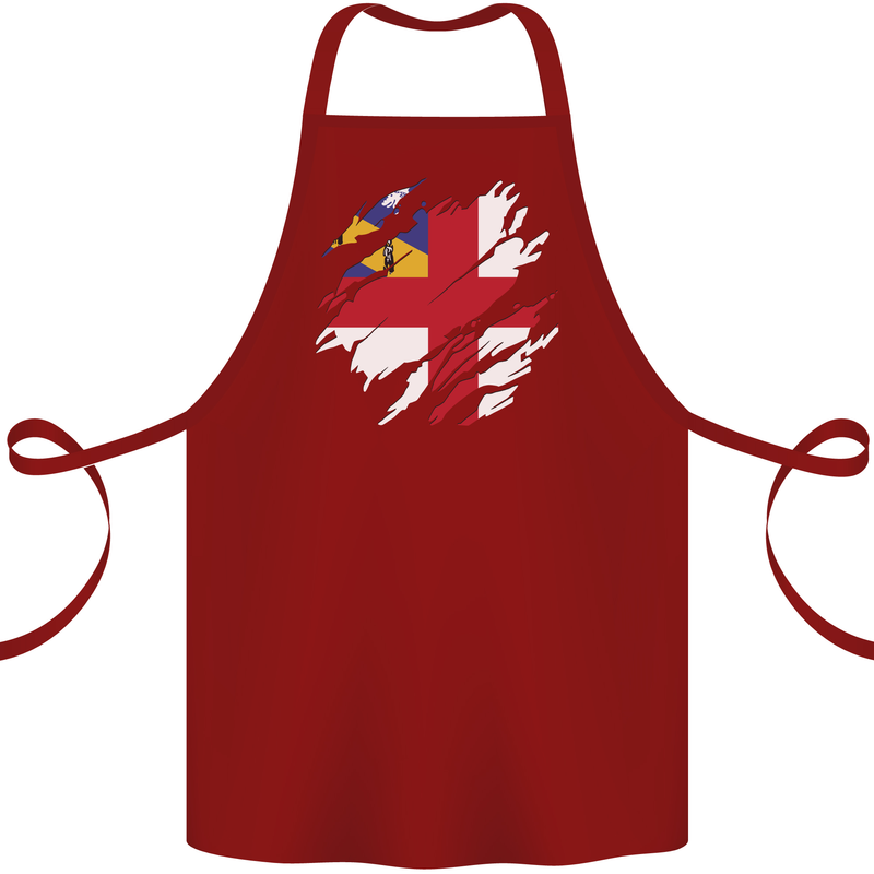 Torn Flag Herm Cotton Apron 100% Organic Maroon