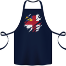 Torn Flag Herm Cotton Apron 100% Organic Navy Blue