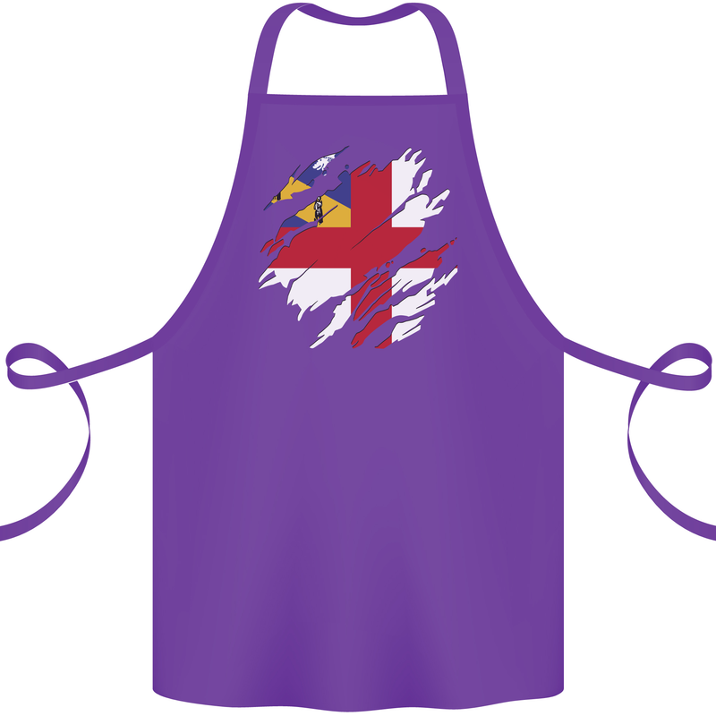 Torn Flag Herm Cotton Apron 100% Organic Purple