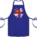 Torn Flag Herm Cotton Apron 100% Organic Royal Blue