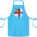 Torn Flag Herm Cotton Apron 100% Organic Turquoise