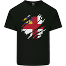 Torn Flag Herm Mens Cotton T-Shirt Tee Top Black