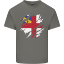 Torn Flag Herm Mens Cotton T-Shirt Tee Top Charcoal