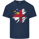 Torn Flag Herm Mens Cotton T-Shirt Tee Top Navy Blue