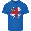 Torn Flag Herm Mens Cotton T-Shirt Tee Top Royal Blue