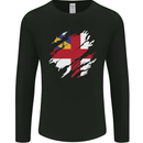 Torn Flag Herm Mens Long Sleeve T-Shirt Black