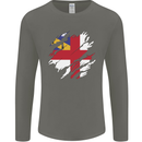 Torn Flag Herm Mens Long Sleeve T-Shirt Charcoal
