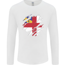 Torn Flag Herm Mens Long Sleeve T-Shirt White