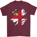 Torn Flag Herm Mens T-Shirt 100% Cotton Maroon