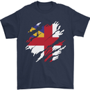 Torn Flag Herm Mens T-Shirt 100% Cotton Navy Blue