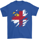 Torn Flag Herm Mens T-Shirt 100% Cotton Royal Blue