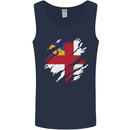Torn Flag Herm Mens Vest Tank Top Navy Blue
