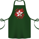 Torn Flag Hong Kong Cotton Apron 100% Organic Forest Green
