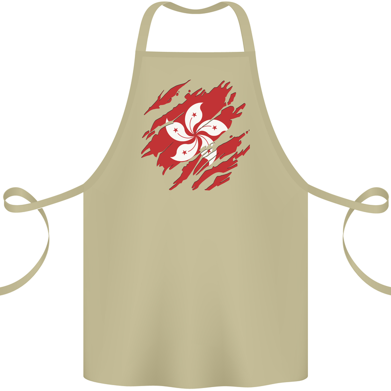 Torn Flag Hong Kong Cotton Apron 100% Organic Khaki